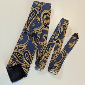 Vintage Polo Ralph Lauren Baroque Print Blue and Gold - Made in Canada